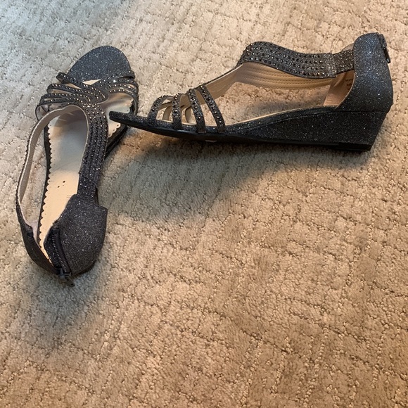 Dressy wedge sandals. Worn one time. Size 8 - Picture 2 of 2